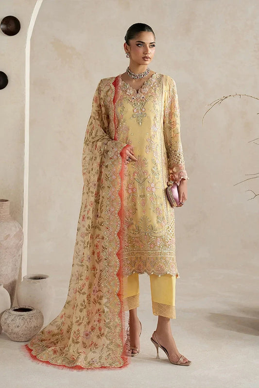 Gulaal - Inaaya Embroidered Chiffon Vol 2 - D-51-Roselle - Unstitched