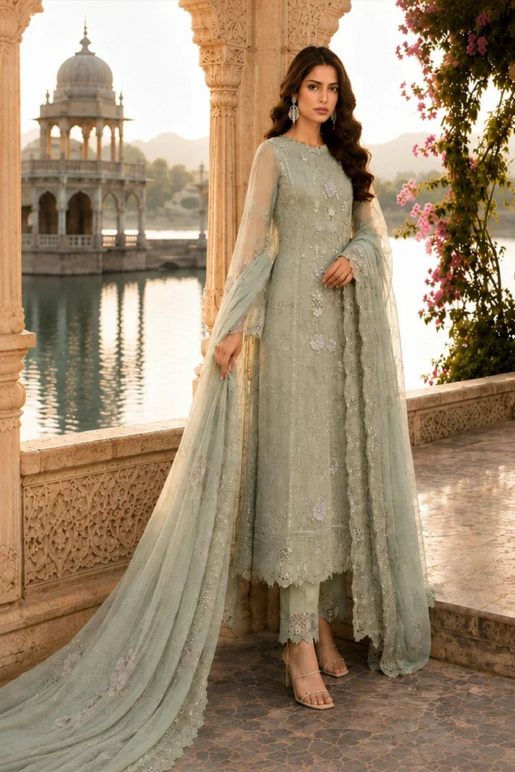 Noor by Saadia Asad - Nooriyah Luxury Embroidered Chiffon - Design 01 - Unstitched