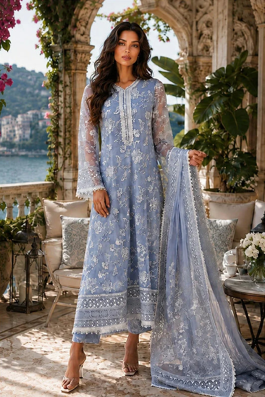 Noor by Saadia Asad - Nooriyah Luxury Embroidered Chiffon - Design 03 - Unstitched