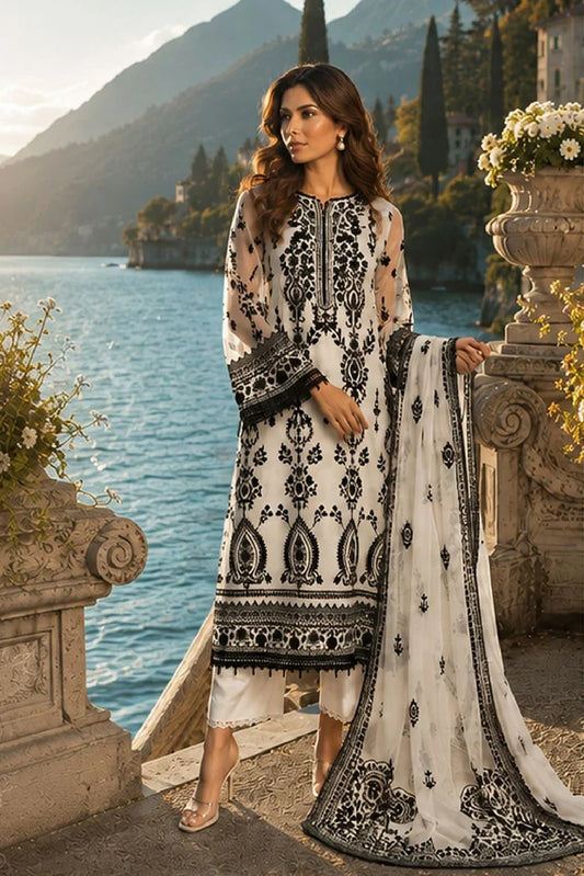 Noor by Saadia Asad - Nooriyah Luxury Embroidered Chiffon - Design 04 - Unstitched