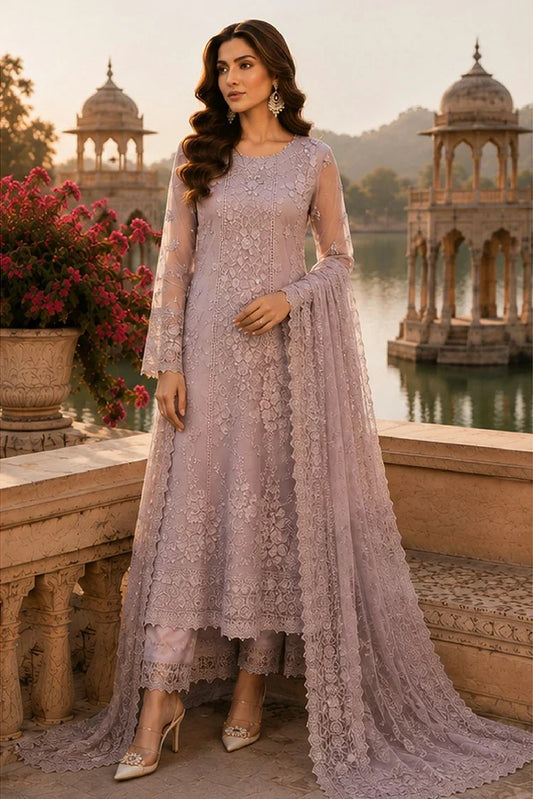Noor by Saadia Asad - Nooriyah Luxury Embroidered Chiffon - Design 06 - Unstitched