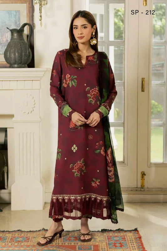 Nureh - Signature Print Printed Viscose Slub Collection Vol 3 - SP-212 - Unstitched