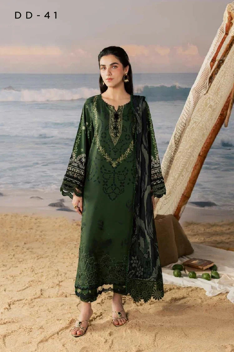 Nureh - Daily Delights Embroidered And Printed Viscose Slub Collection Vol 3 - DD-41 - Unstitched