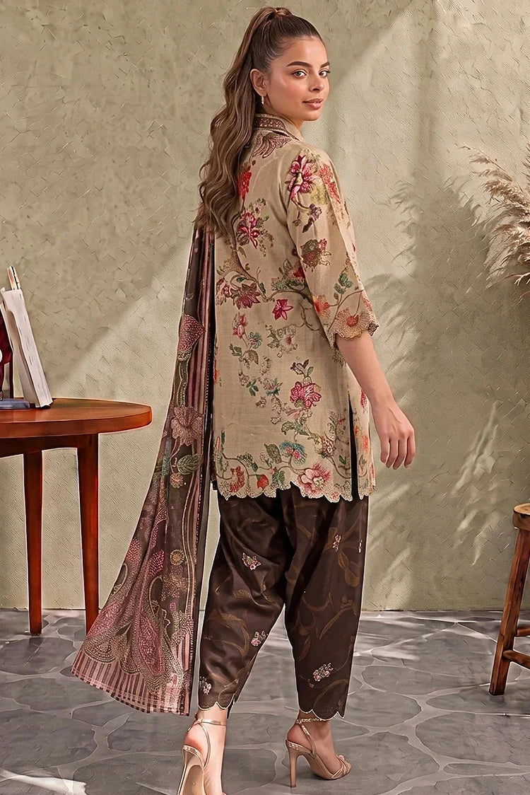 Picture of Asifa & Nabeel - Cambric Printed - Mocca (CU26-04) - Unstitched - Available at Raja Sahib