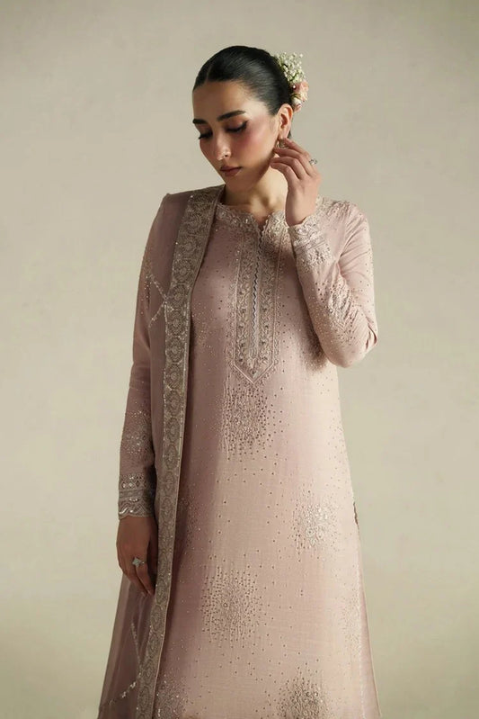 Vera - Raw Silk Edit - 04-Naqsh Soft Pink Shirt Set - Unstitched