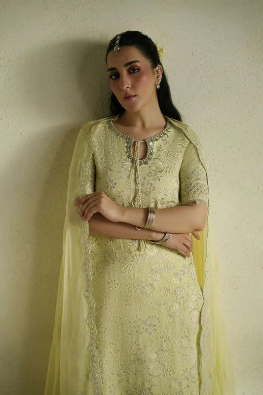 Vera - Raw Silk Edit - 06-Gulab Butter Yellow Shirt Set - Unstitched