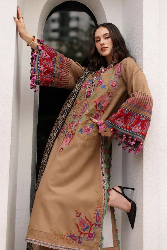Picture of Charizma - Poshima Embroidered Peach Leather Collection Vol 1 - PSW6-09 - Unstitched - Available at Raja Sahib