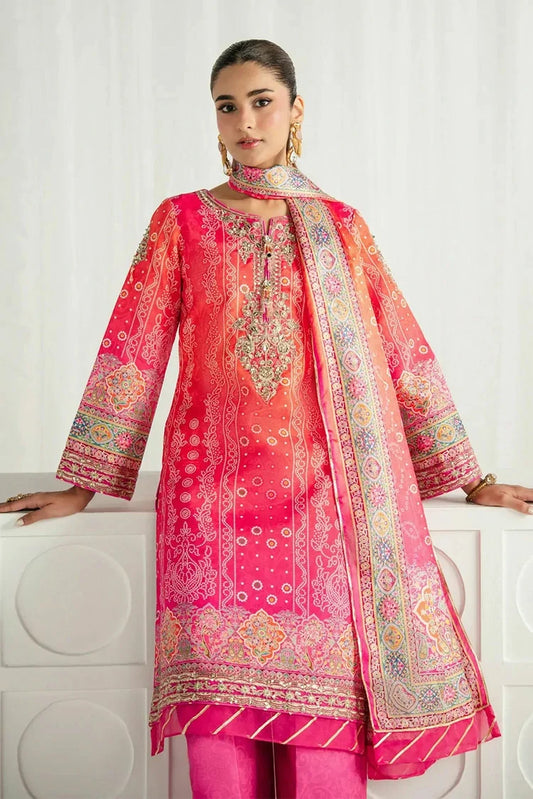 Gulaal - Aira Printed Silk - GS-12-Marigold Dusk - Unstitched