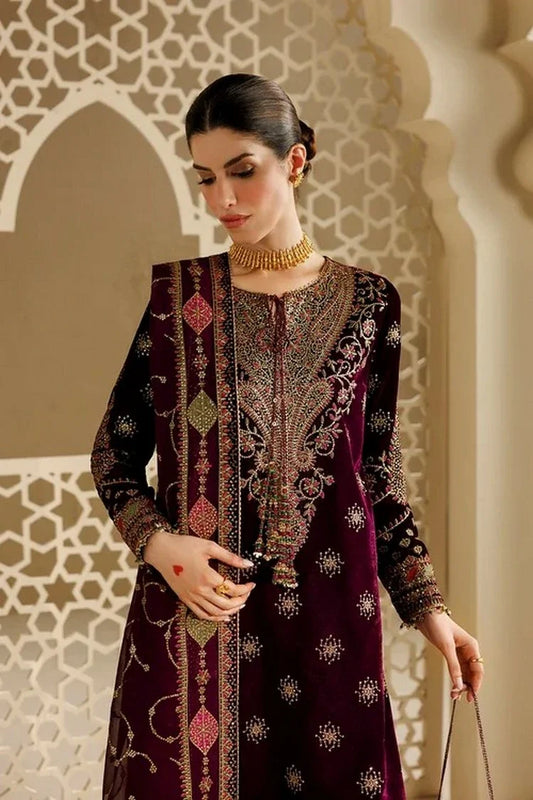 Jazmin - Chandni Luxury Velvet Formals - CVF26-D08 - Unstitched