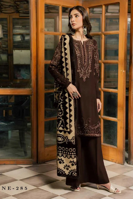 Nureh - Exclusive Embroidered Peach Leather Collection Vol 3 - NE-285 - Unstitched