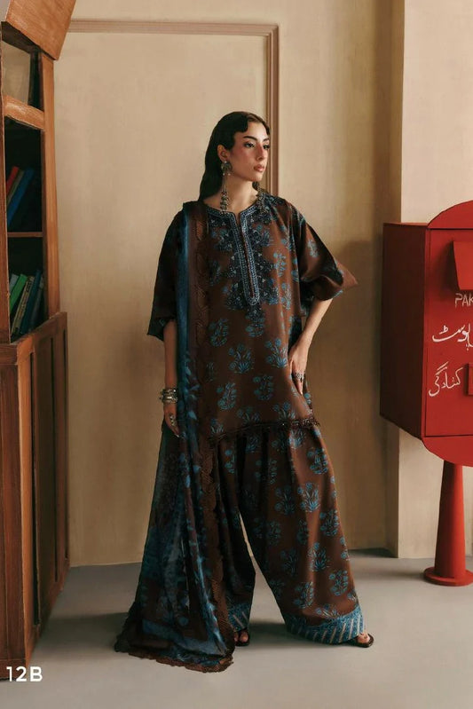 Picture of Maria B - M Basics Winter Aglastation - Design-12B - Unstitched - Available at Raja Sahib
