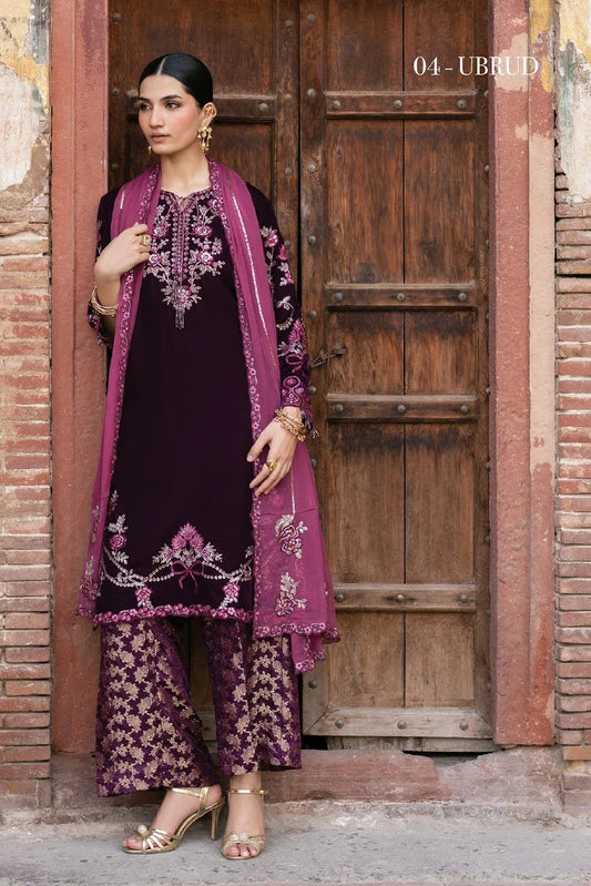 Xenia - Mor Velvet Collection - D-04-UBRUD - Unstitched
