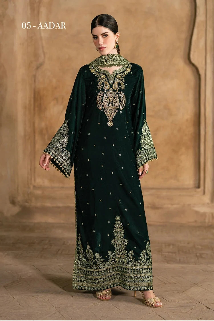 Xenia - Mor Velvet Collection - D-05-AADAR - Unstitched