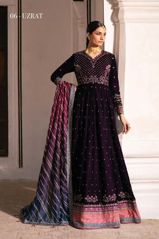 Xenia - Mor Velvet Collection - D-06-UZRAT - Unstitched