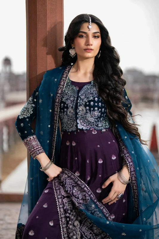 Xenia - Mor Velvet Collection - D-08-UJEF - Unstitched