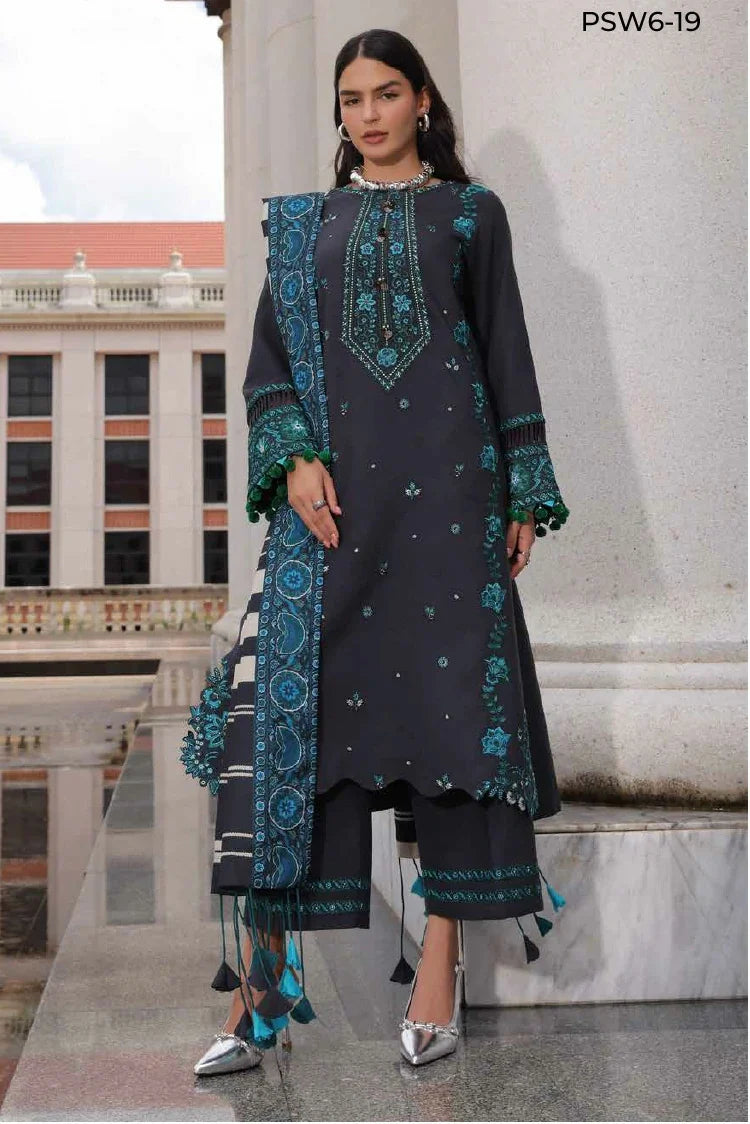 Charizma - Poshima Embroidered Peach Leather Collection Vol 3 - PSW6-19 - Unstitched