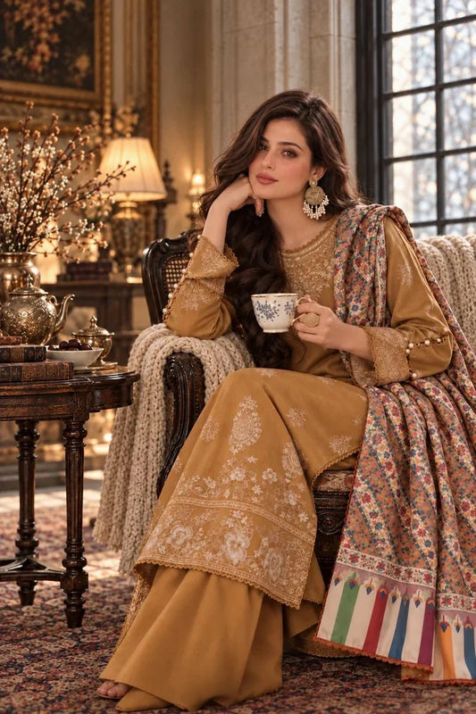 Picture of Noor by Saadia Asad - Noor Winter Embroidered Prinkhaas - Design-10A - Unstitched - Available at Raja Sahib