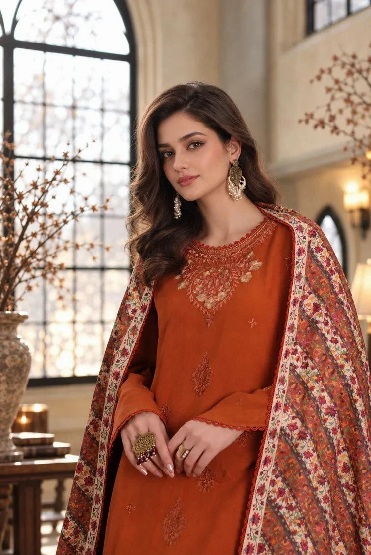 Picture of Noor by Saadia Asad - Noor Winter Embroidered Prinkhaas - Design-10B - Unstitched - Available at Raja Sahib