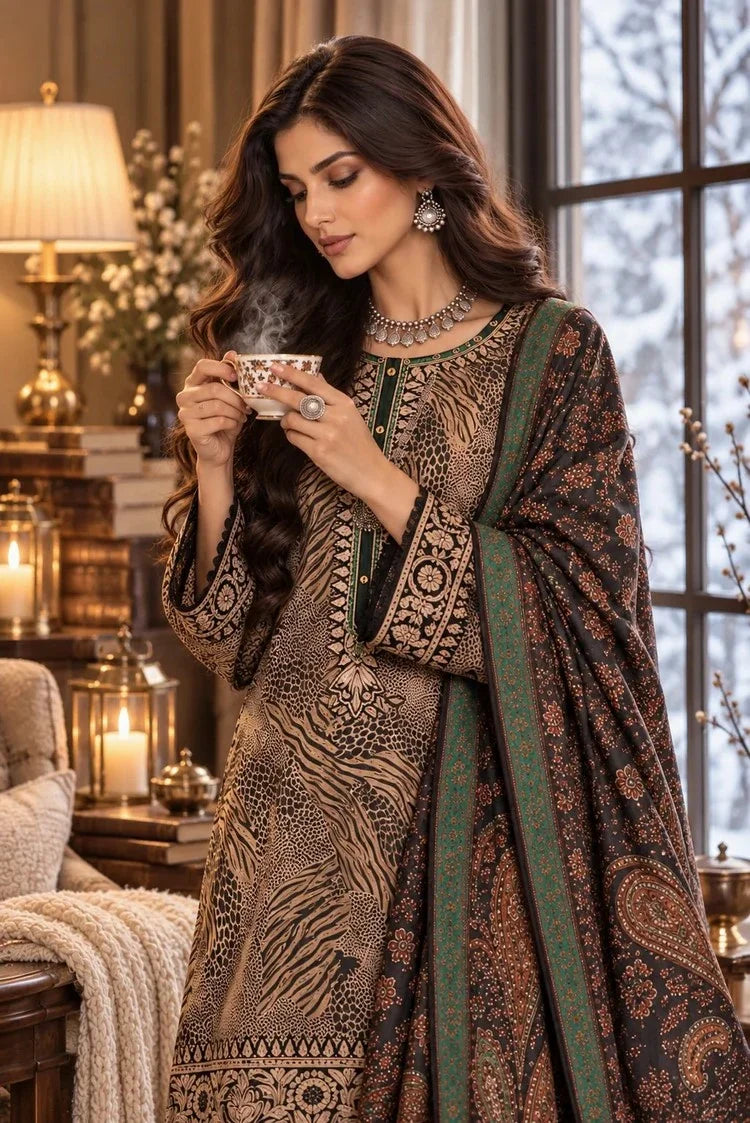 Picture of Noor by Saadia Asad - Noor Winter Embroidered Prinkhaas - Design-1A - Unstitched - Available at Raja Sahib