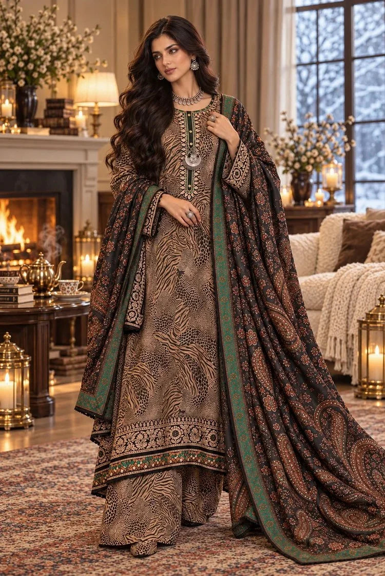 Picture of Noor by Saadia Asad - Noor Winter Embroidered Prinkhaas - Design-1A - Unstitched - Available at Raja Sahib