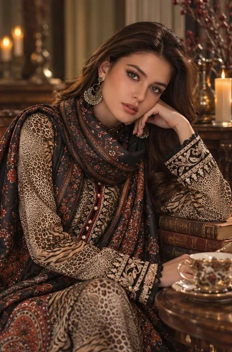 Picture of Noor by Saadia Asad - Noor Winter Embroidered Prinkhaas - Design-1B - Unstitched - Available at Raja Sahib
