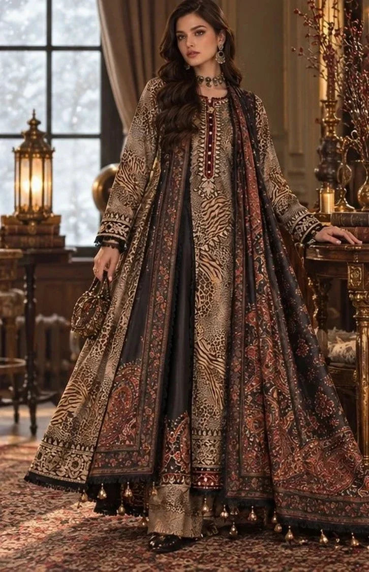 Picture of Noor by Saadia Asad - Noor Winter Embroidered Prinkhaas - Design-1B - Unstitched - Available at Raja Sahib