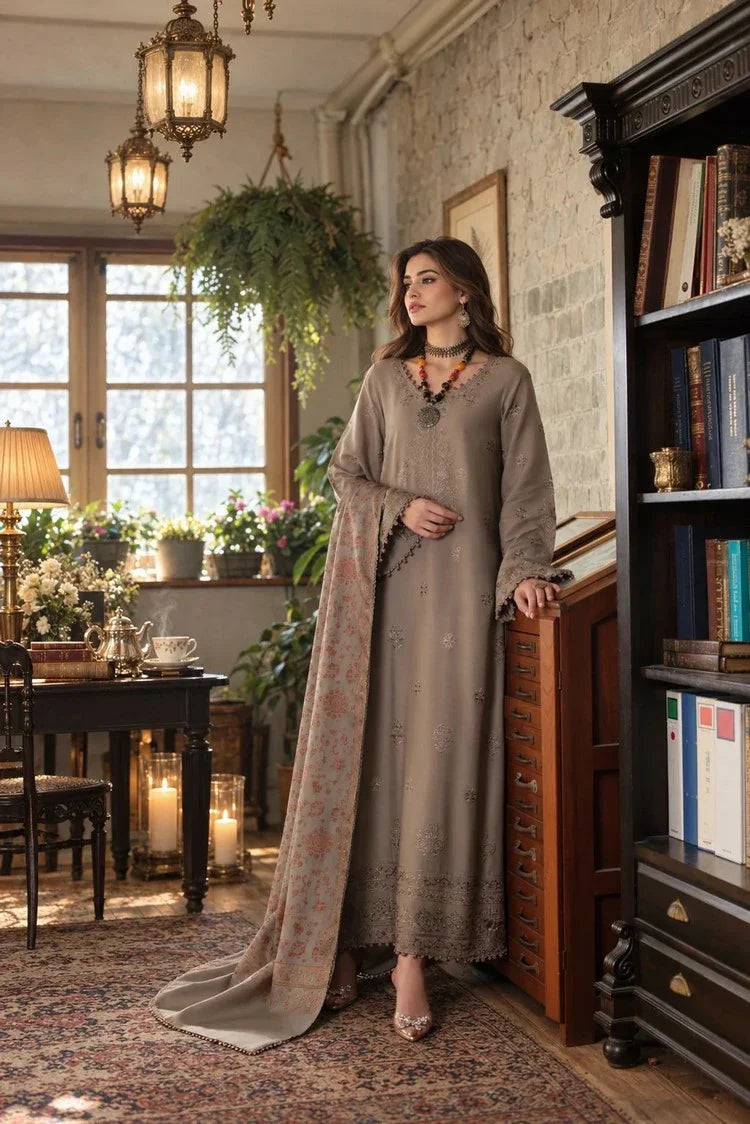 Picture of Noor by Saadia Asad - Noor Winter Embroidered Prinkhaas - Design-3A - Unstitched - Available at Raja Sahib