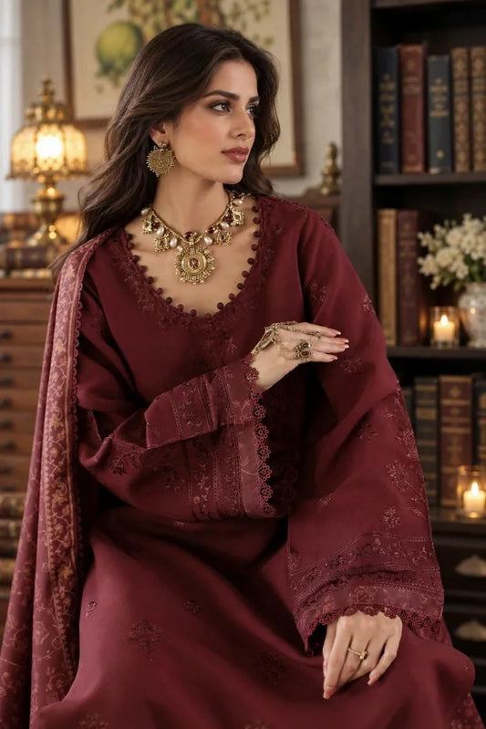 Picture of Noor by Saadia Asad - Noor Winter Embroidered Prinkhaas - Design-3B - Unstitched - Available at Raja Sahib
