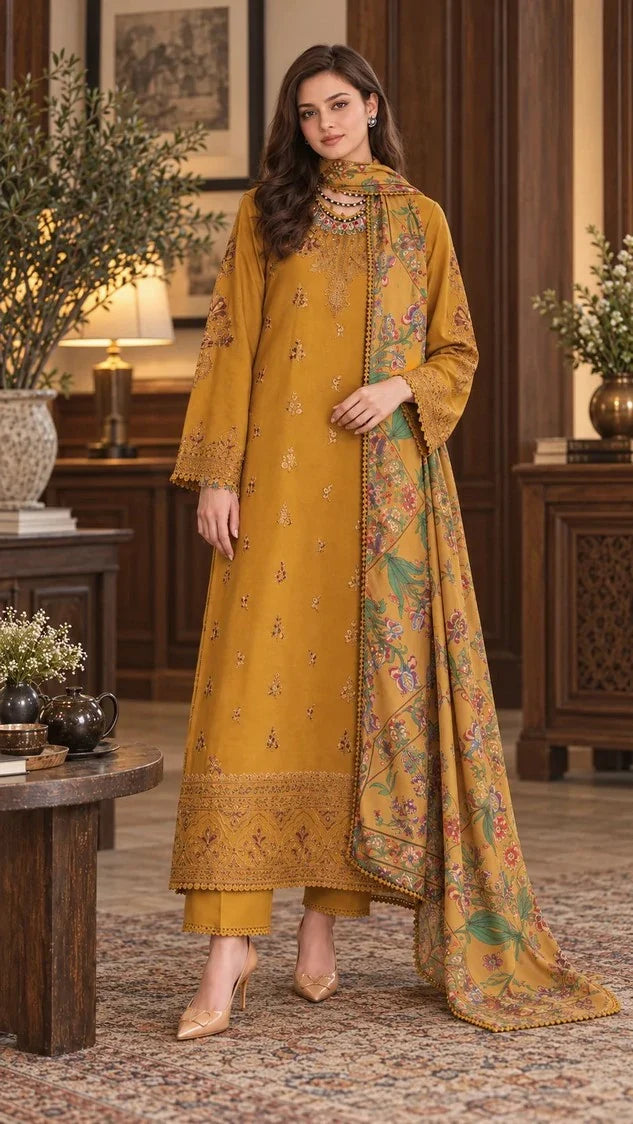Picture of Noor by Saadia Asad - Noor Winter Embroidered Prinkhaas - Design-4B - Unstitched - Available at Raja Sahib