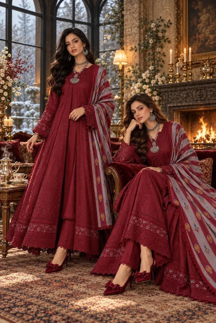 Picture of Noor by Saadia Asad - Noor Winter Embroidered Prinkhaas - Design-6A - Unstitched - Available at Raja Sahib