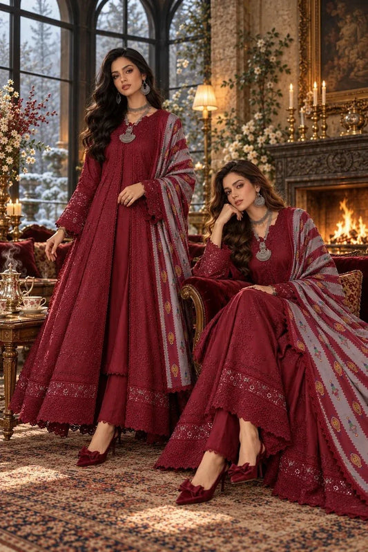 Picture of Noor by Saadia Asad - Noor Winter Embroidered Prinkhaas - Design-6A - Unstitched - Available at Raja Sahib