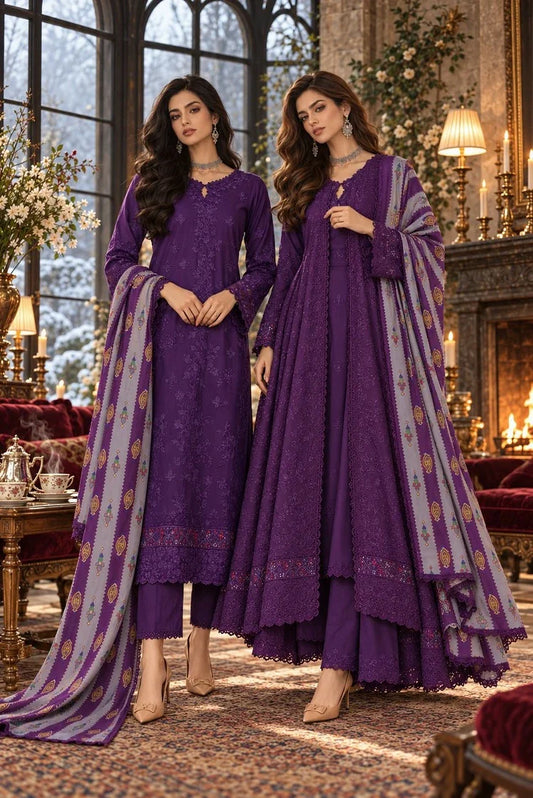 Picture of Noor by Saadia Asad - Noor Winter Embroidered Prinkhaas - Design-6B - Unstitched - Available at Raja Sahib