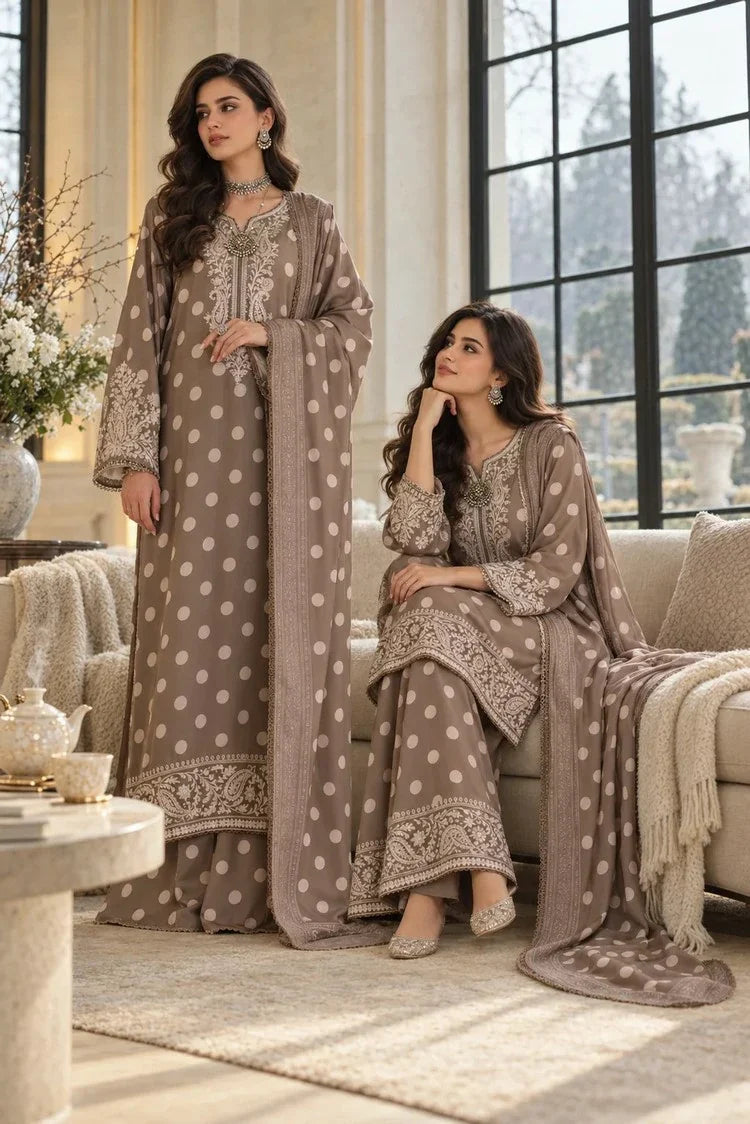 Picture of Noor by Saadia Asad - Noor Winter Embroidered Prinkhaas - Design-8A - Unstitched - Available at Raja Sahib