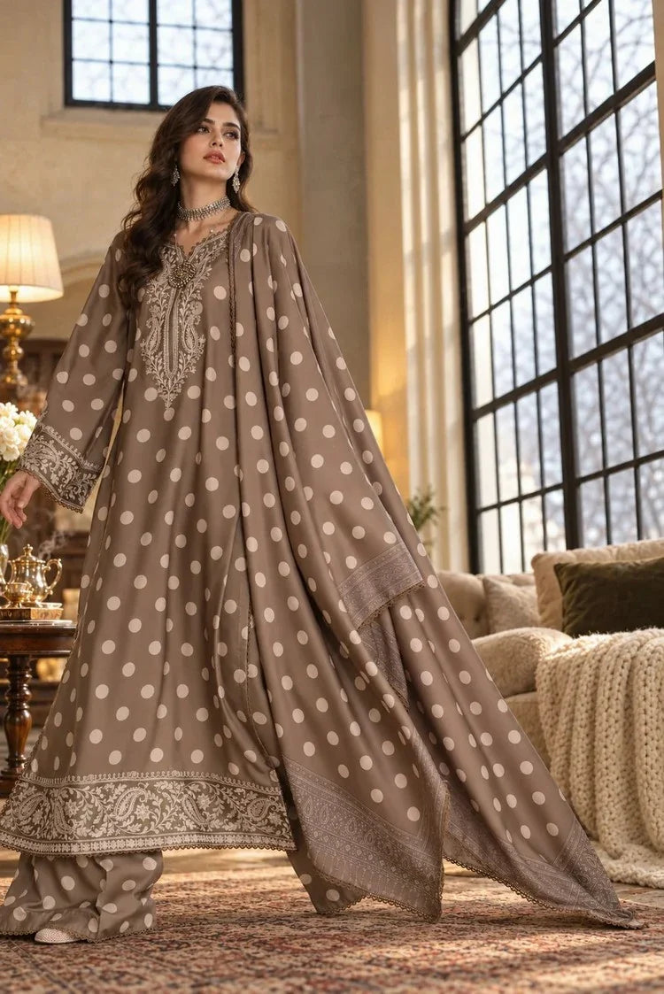 Picture of Noor by Saadia Asad - Noor Winter Embroidered Prinkhaas - Design-8A - Unstitched - Available at Raja Sahib