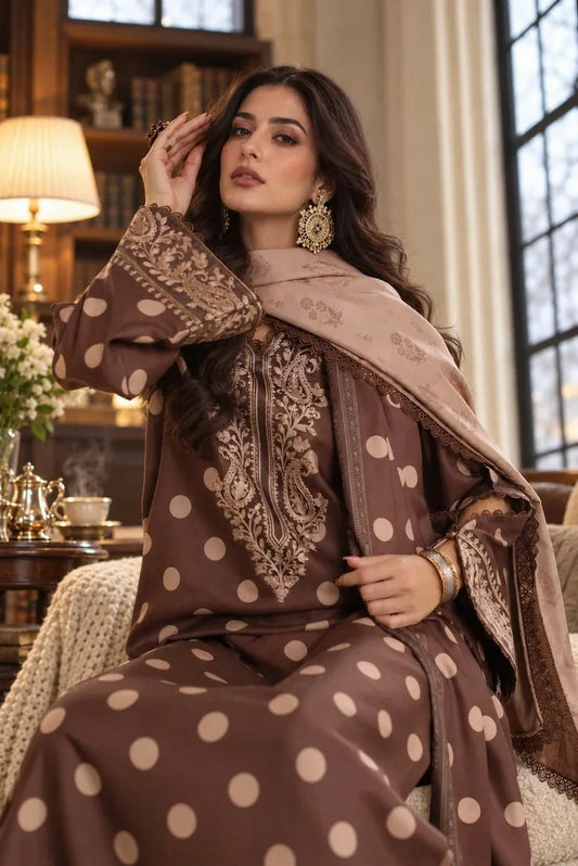 Picture of Noor by Saadia Asad - Noor Winter Embroidered Prinkhaas - Design-8B - Unstitched - Available at Raja Sahib