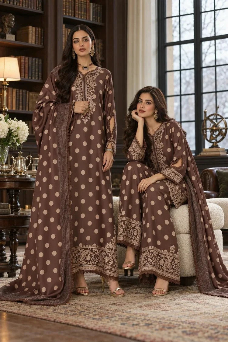 Picture of Noor by Saadia Asad - Noor Winter Embroidered Prinkhaas - Design-8B - Unstitched - Available at Raja Sahib