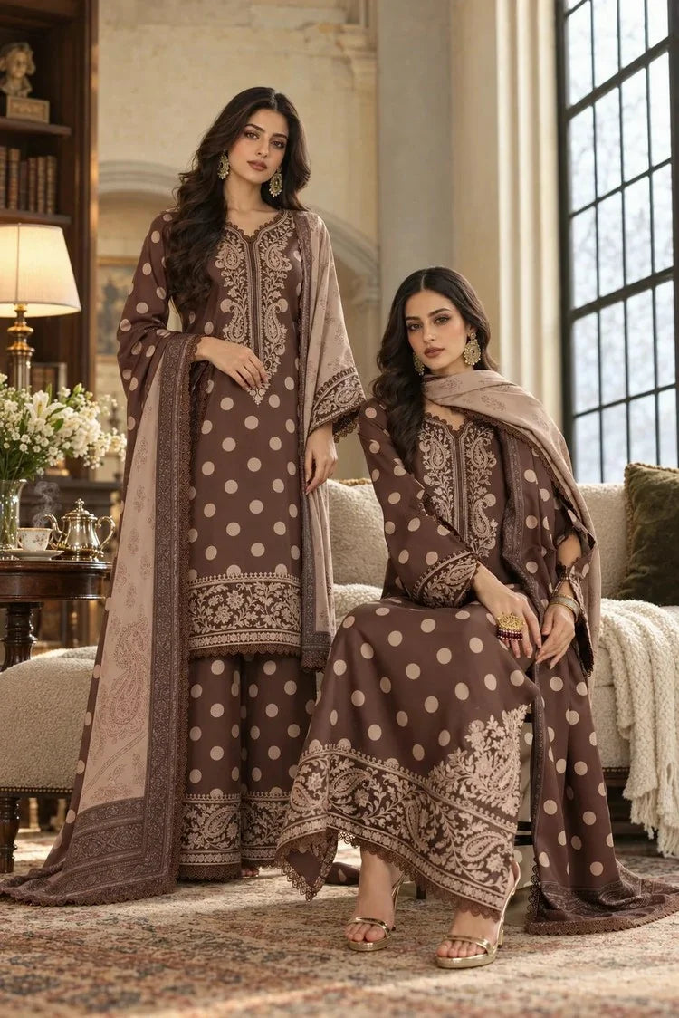 Picture of Noor by Saadia Asad - Noor Winter Embroidered Prinkhaas - Design-8B - Unstitched - Available at Raja Sahib