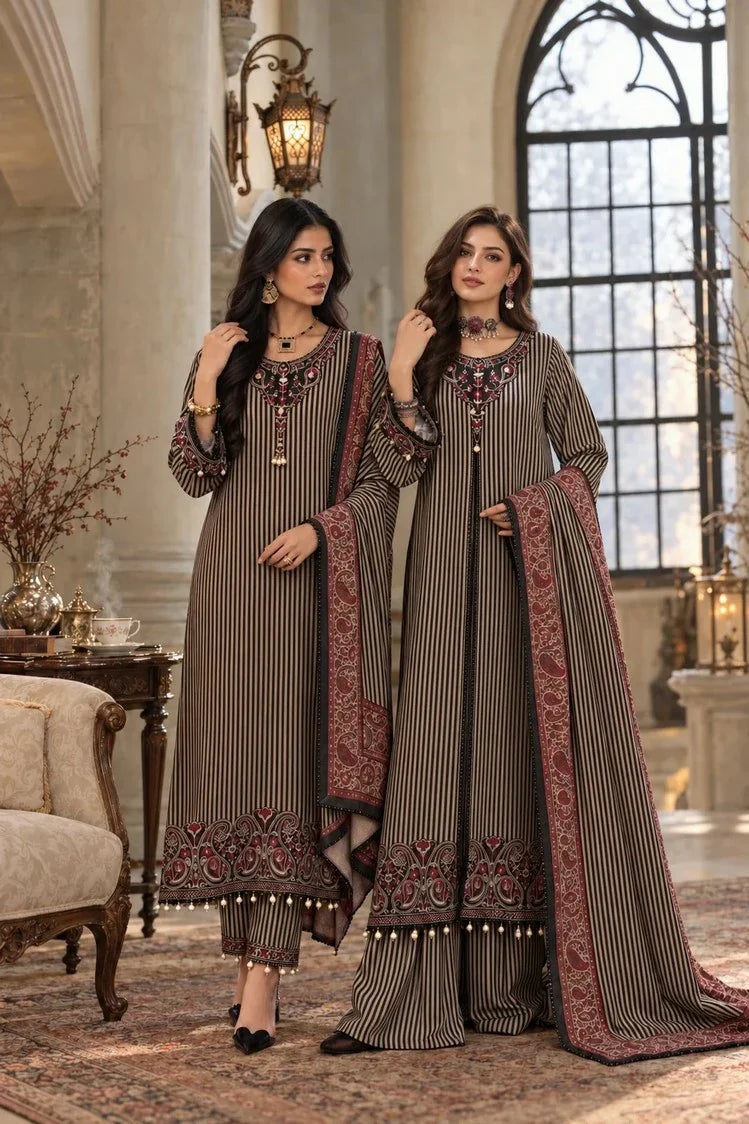 Picture of Noor by Saadia Asad - Noor Winter Embroidered Prinkhaas - Design-9A - Unstitched - Available at Raja Sahib