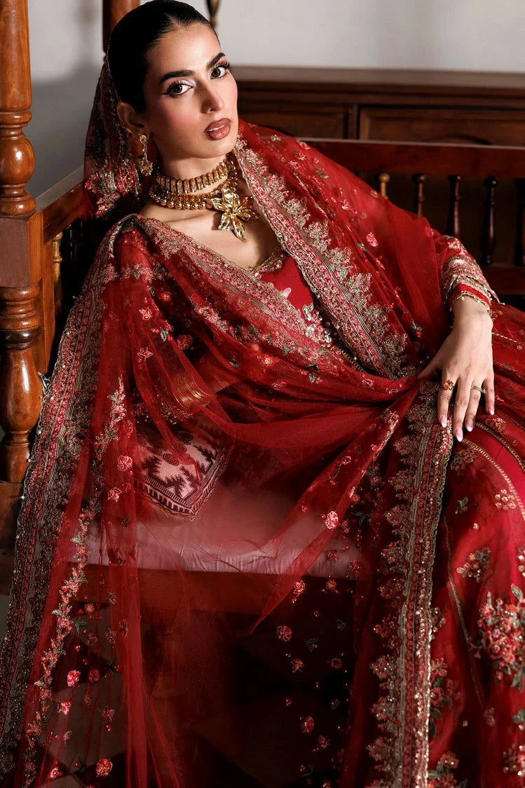 Picture of Maryam Hussain - Marwa Festive Collection - MF26-06-Crimson - Unstitched - Available at Raja Sahib