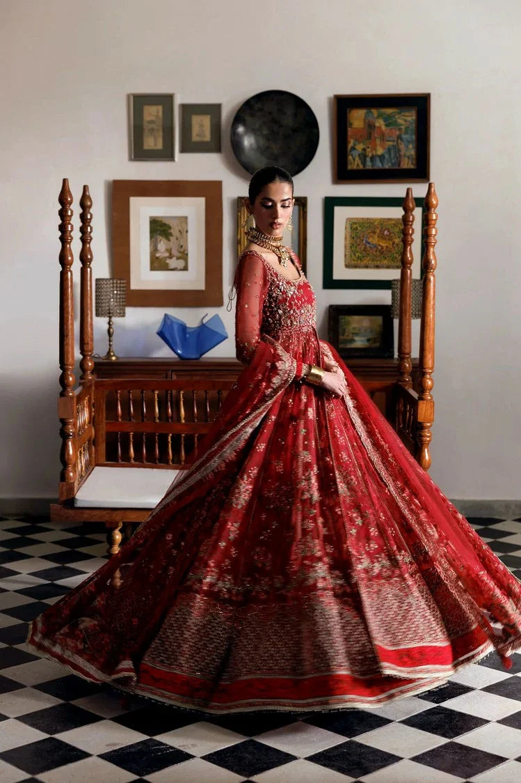 Picture of Maryam Hussain - Marwa Festive Collection - MF26-06-Crimson - Unstitched - Available at Raja Sahib