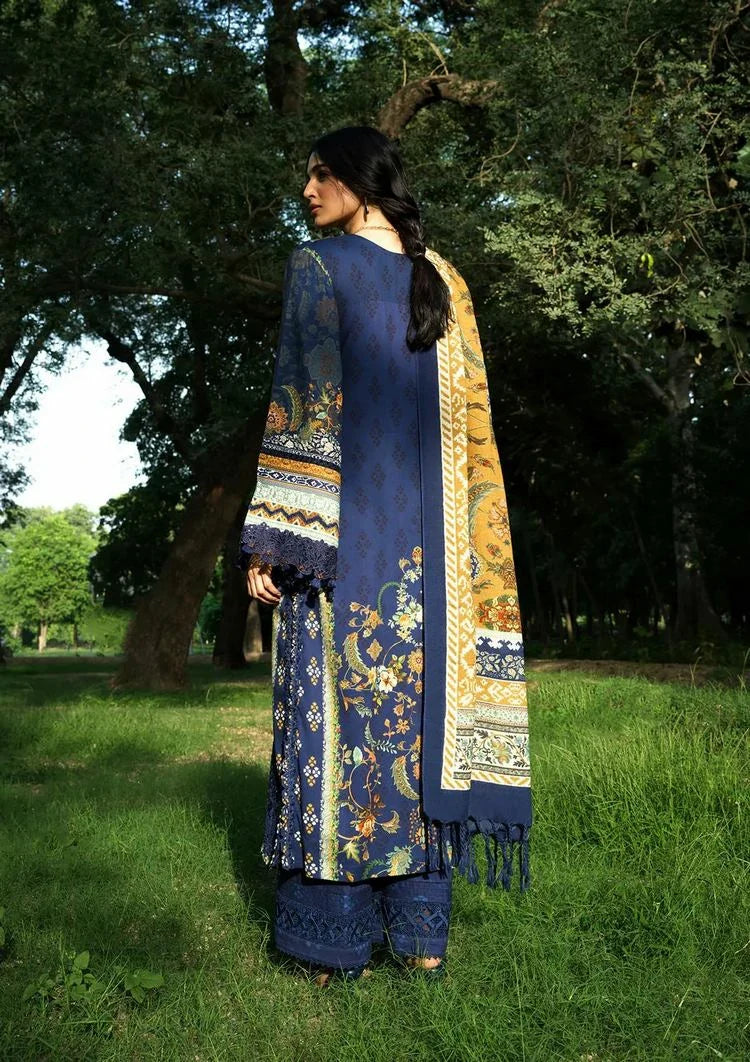 Picture of Elaf - Wilderness Pashmina Shawl Edit - EWR-3A BLUES - Unstitched - Available at Raja Sahib