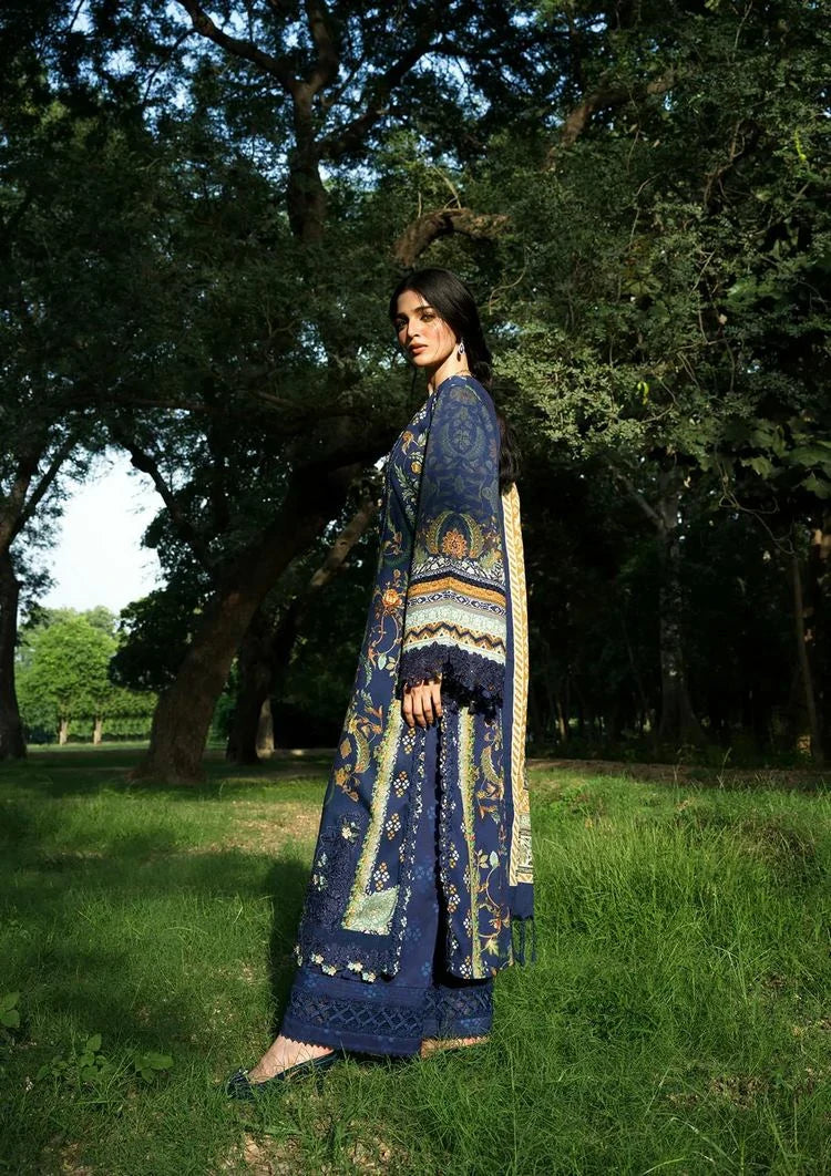 Picture of Elaf - Wilderness Pashmina Shawl Edit - EWR-3A BLUES - Unstitched - Available at Raja Sahib