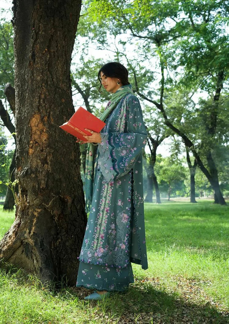 Picture of Elaf - Wilderness Pashmina Shawl Edit - EWR-4B CINERARIA - Unstitched - Available at Raja Sahib