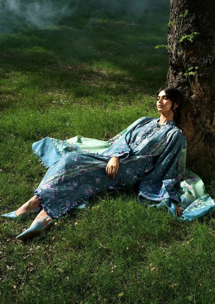 Picture of Elaf - Wilderness Pashmina Shawl Edit - EWR-4B CINERARIA - Unstitched - Available at Raja Sahib