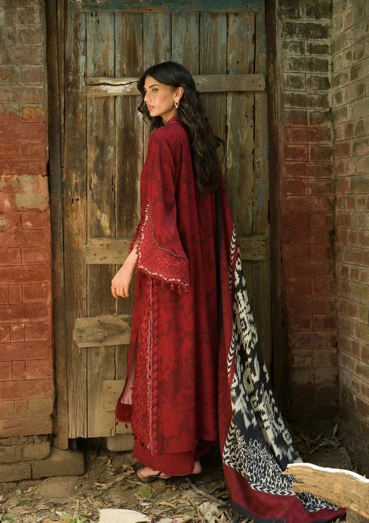 Picture of Elaf - Wilderness Pashmina Shawl Edit - EWR-5A CRIMSONWOOD - Unstitched - Available at Raja Sahib