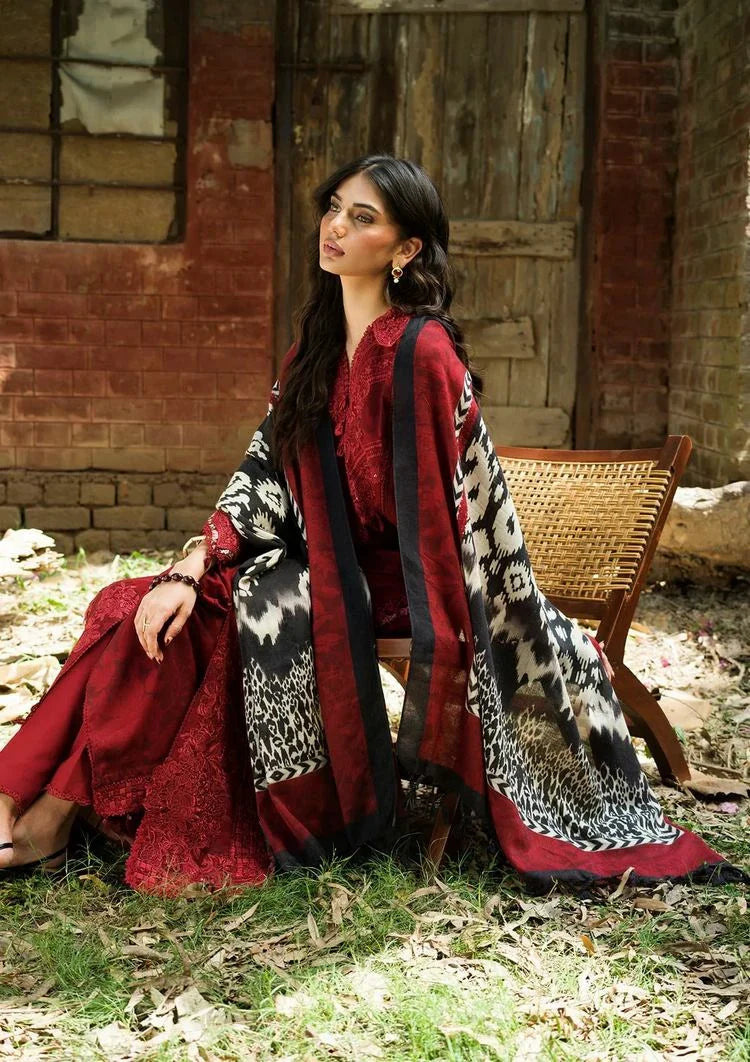 Picture of Elaf - Wilderness Pashmina Shawl Edit - EWR-5A CRIMSONWOOD - Unstitched - Available at Raja Sahib