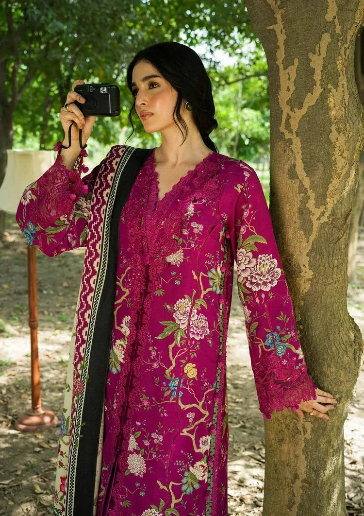 Picture of Elaf - Wilderness Pashmina Shawl Edit - EWR-7B MULBERRY - Unstitched - Available at Raja Sahib
