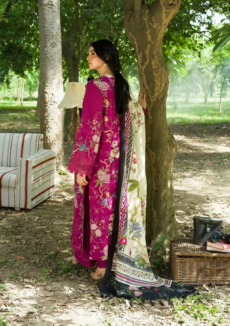 Picture of Elaf - Wilderness Pashmina Shawl Edit - EWR-7B MULBERRY - Unstitched - Available at Raja Sahib