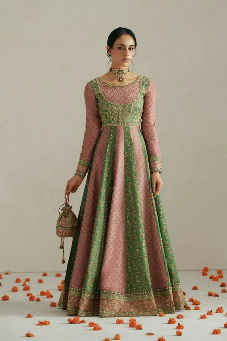 Picture of Vera - Wedding Festive Collection - 05-Rang Multicolor Anarkali Set - Unstitched - Available at Raja Sahib