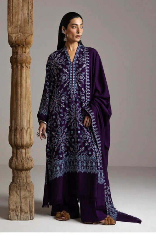 Picture of Zara Shahjahan - Sarab Winter Collection - 10-BANAFSHA - Unstitched - Available at Raja Sahib